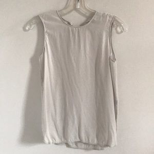 Off white/ grey everlane silk tank top